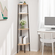 Estantería esquina 4 baldas marrón claro negro 45,5x31,5x150 cm v3458 Vetonek