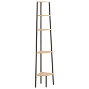 Vetonek Estantería esquina 5 baldas marrón claro negro 45,5x31,5x180 cm