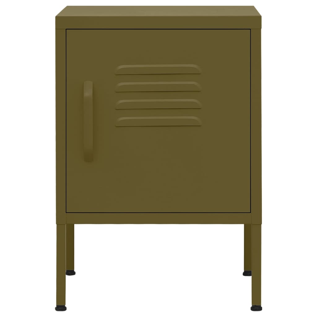 Table de nuit Oliva Green Steel 35x35x51 cm