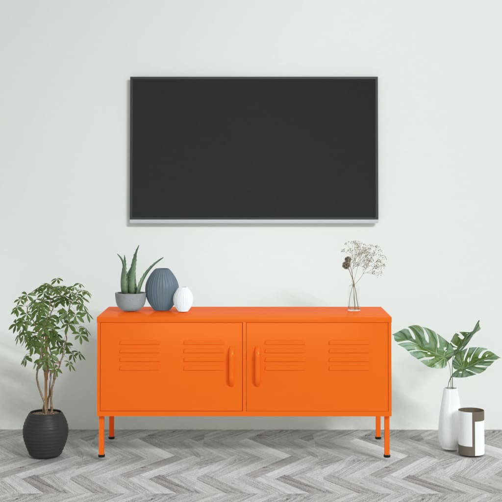 Vetonek Mueble para TV de acero naranja 105x35x50 cm