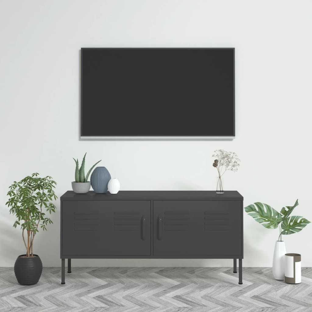 Vetonek Mueble para TV de acero gris antracita 105x35x50 cm