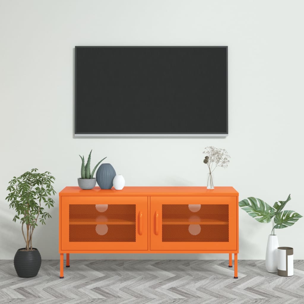 Vetonek Mueble para TV de acero naranja 105x35x50 cm