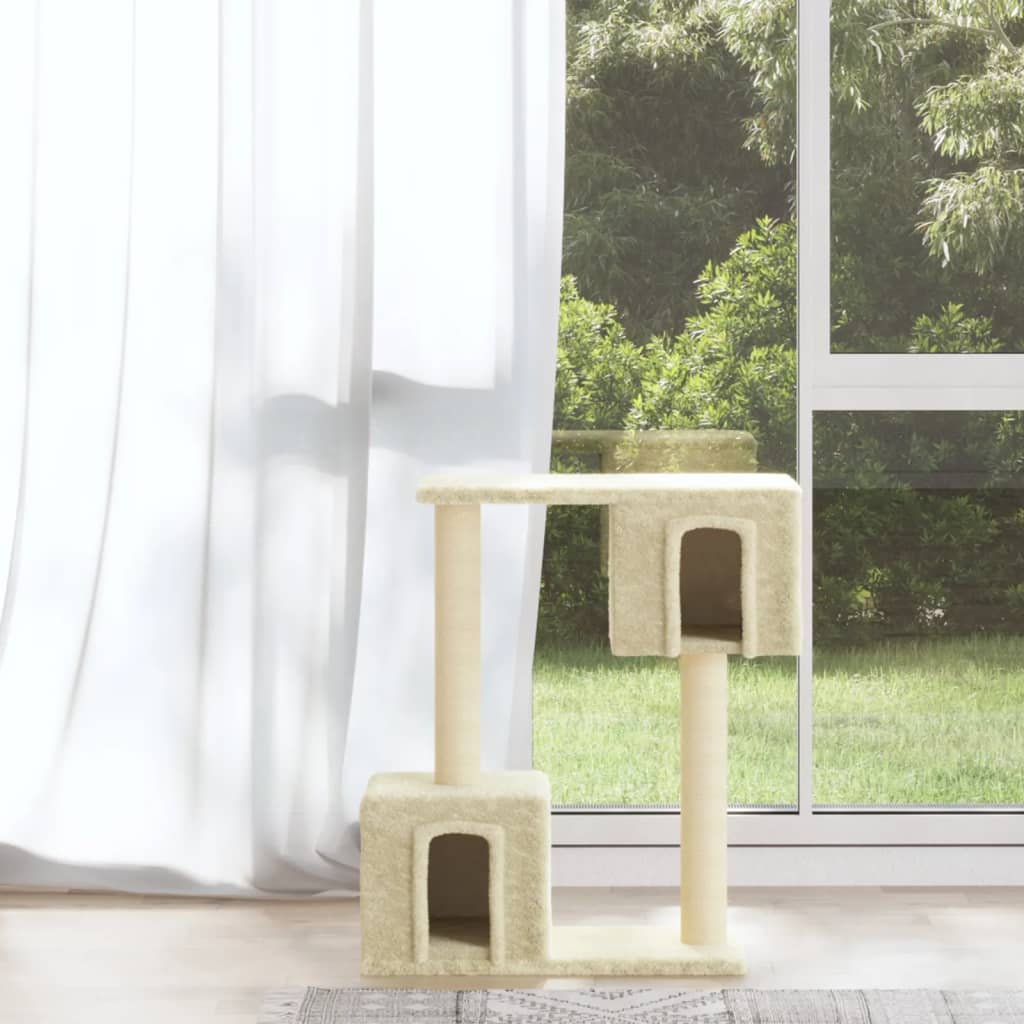 Vetonek Rascador para gatos con postes de sisal 60 cm crema