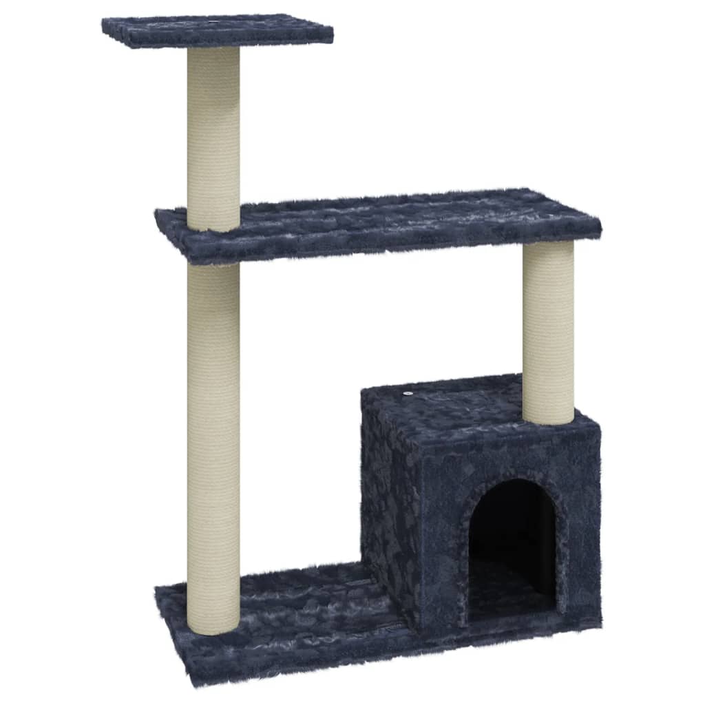 Rascador para gatos con postes de sisal gris oscuro 70 cm