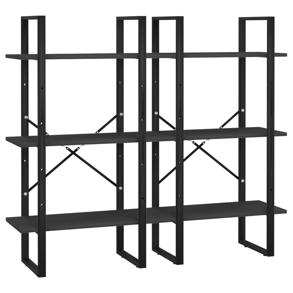 Black wood shelf 60x30x210 cm