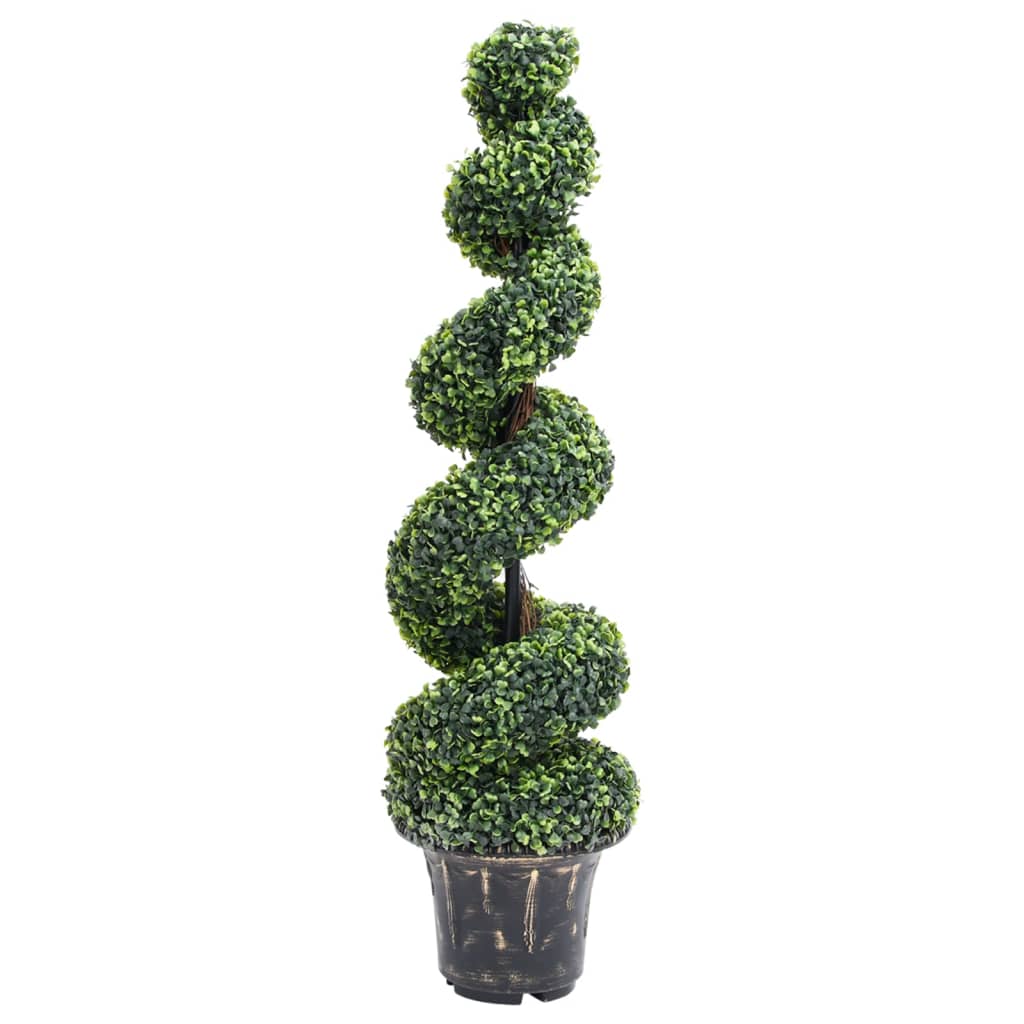 Vetonek Planta espiral de Boj artificial con macetero verde 117 cm