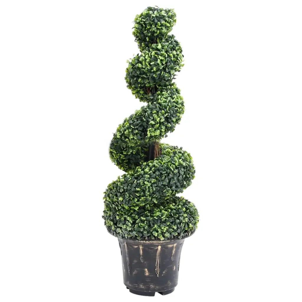 Vetonek Planta espiral de Boj artificial con macetero verde 100 cm