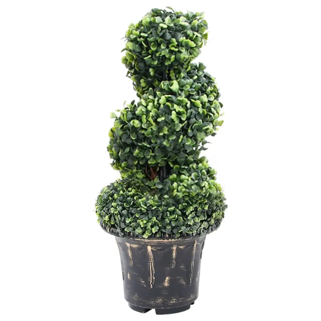 Vetonek Planta espiral de Boj artificial con macetero verde 59 cm