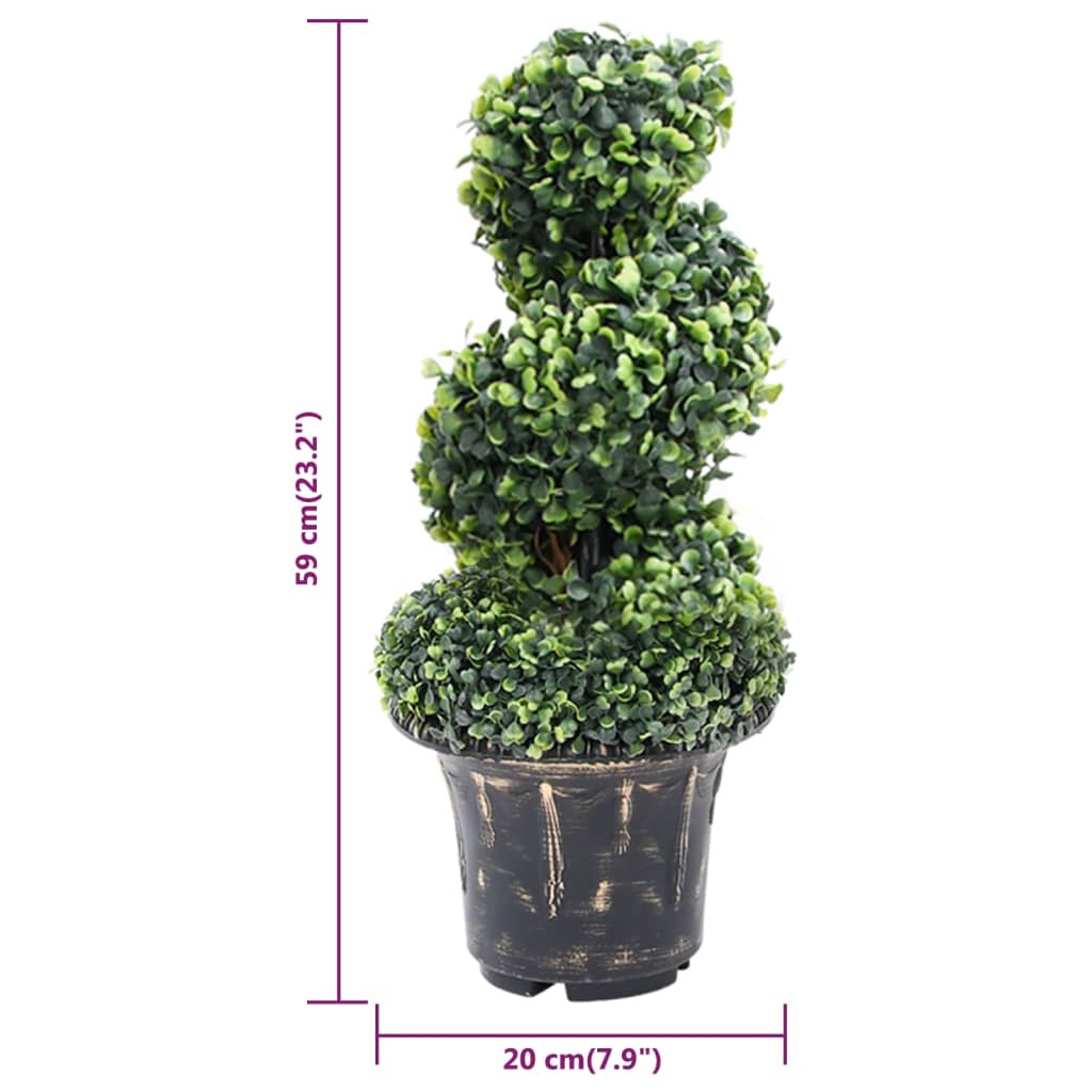 Artificial Boj spiral plant with 59 cm green pot