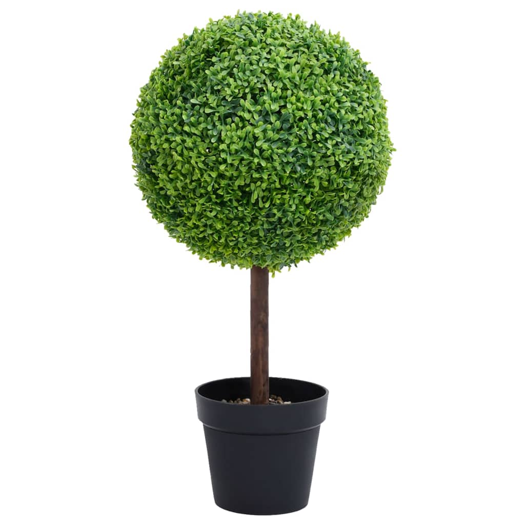 Vetonek Planta de boj artificial forma de bola con maceta verde 71 cm