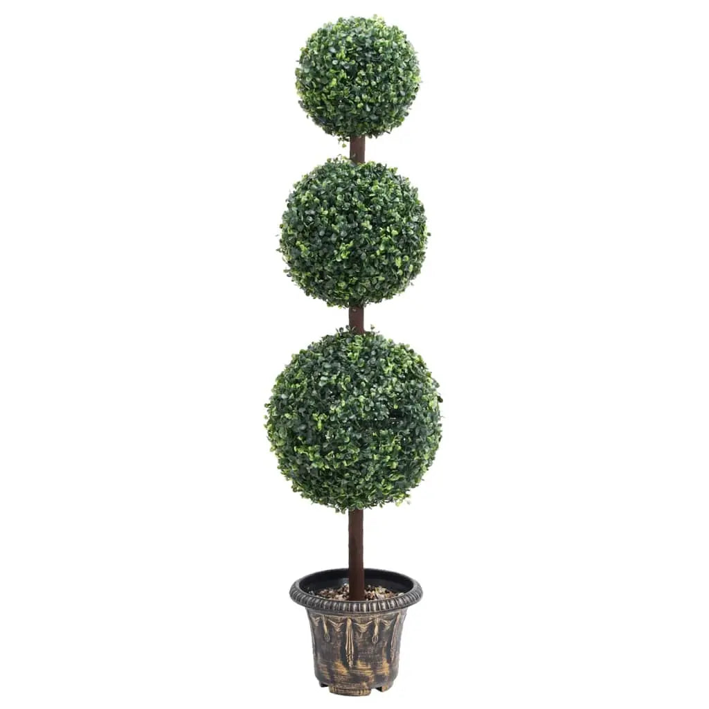 Vetonek Planta de boj artificial forma de bola con maceta verde 118 cm