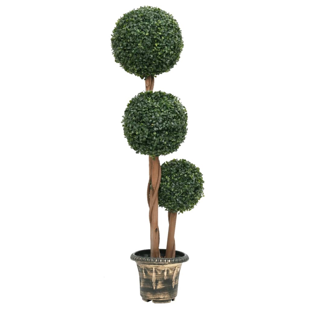 Vetonek Planta de boj artificial forma de bola con maceta verde 119 cm