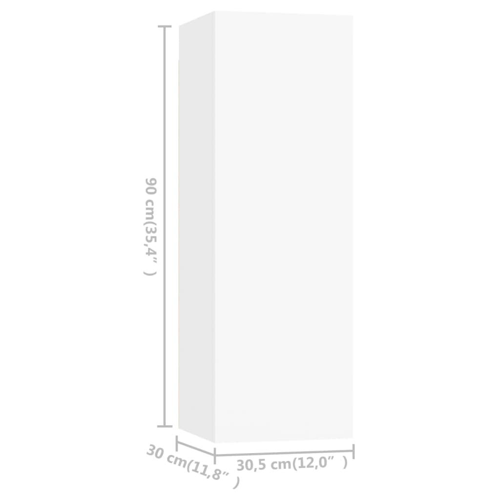 Mobili per salone 4 unità sintetizzate in legno nexus bianco 30.5x30x90 cm