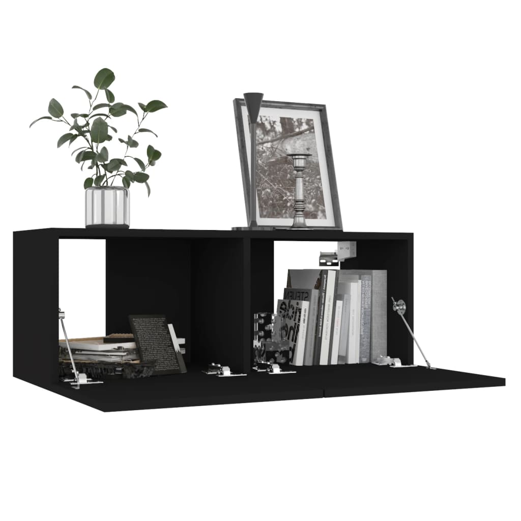 Set de muebles de salón TV 8 piezas madera sintetizada Nexus negro vidaXL