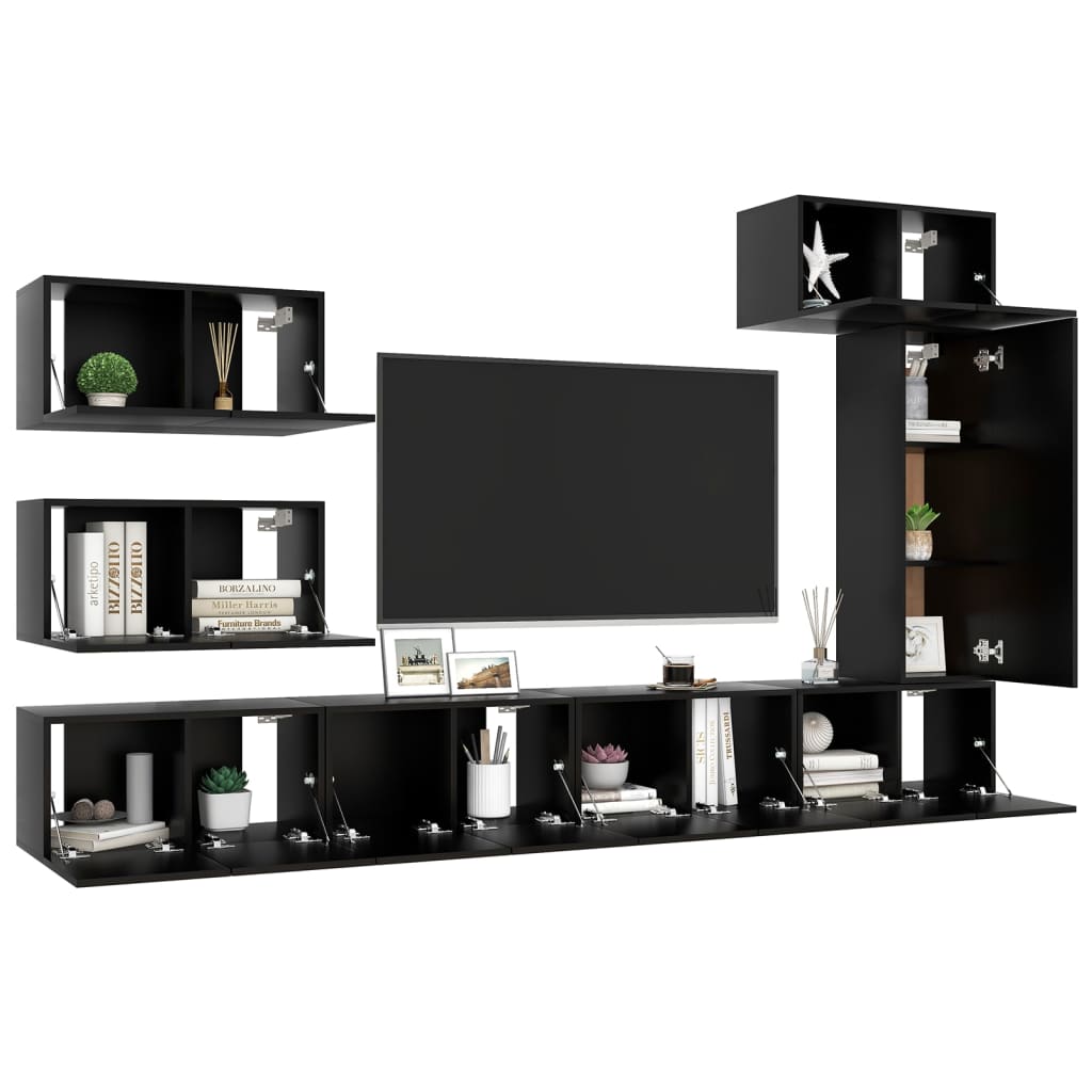 Set di mobili in lounge TV Synthed Wood Nexus Black