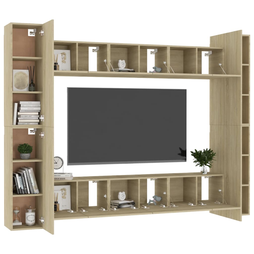 Conjunto de móveis Sala de TV 10 PCs sintetizados Wood Nexus Oak Sonoma