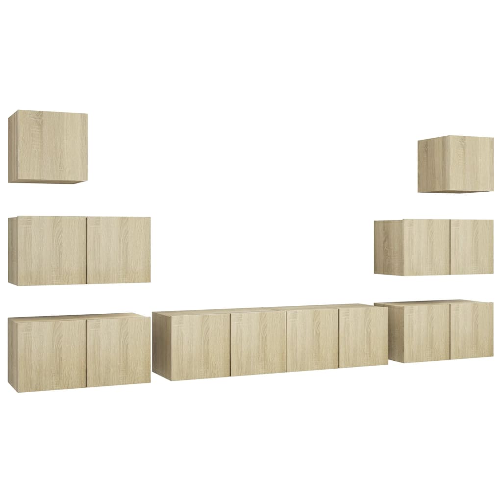 Set de muebles salón TV 8 pzas madera sintetizada Nexus roble Sonoma vidaXL