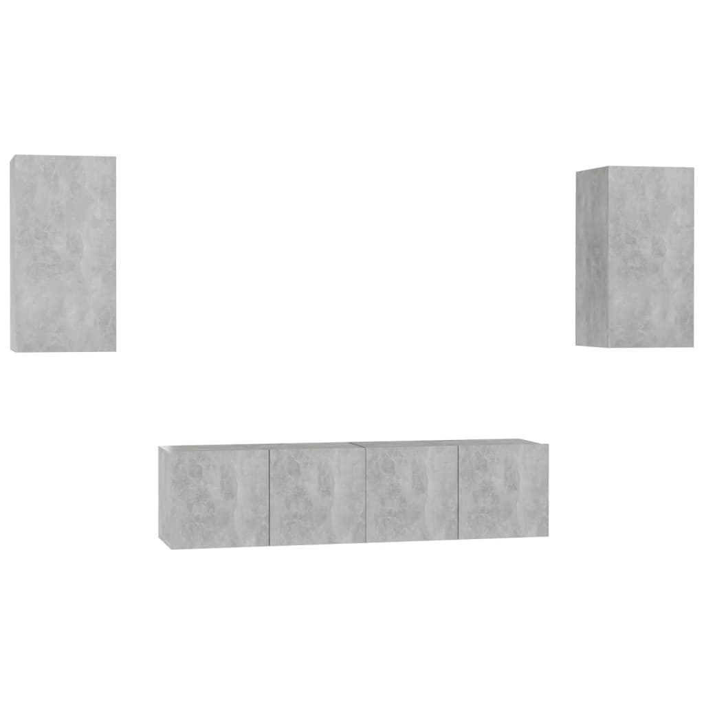 Set de muebles de salón 4 pzas madera sintetizada Nexus gris hormigón vidaXL