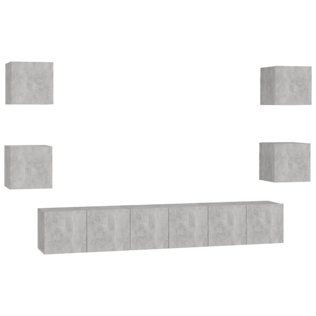 Set de muebles de salón 7 pzas madera sintetizada Nexus gris hormigón vidaXL