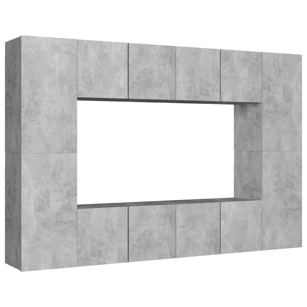 Set de muebles de salón 8 pzas madera sintetizada Nexus gris hormigón vidaXL