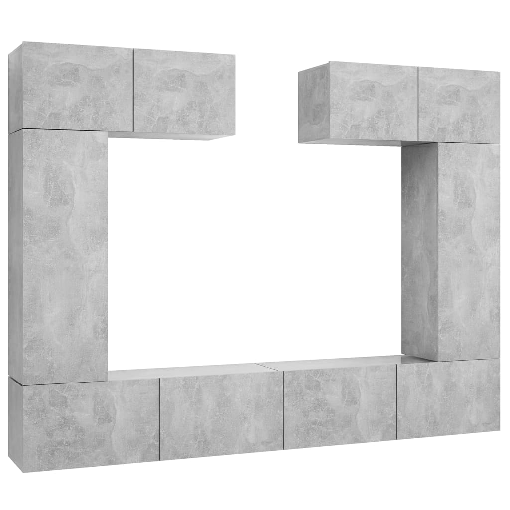 Set muebles de salón TV 6 pzas madera sintetizada Nexus gris hormigón vidaXL