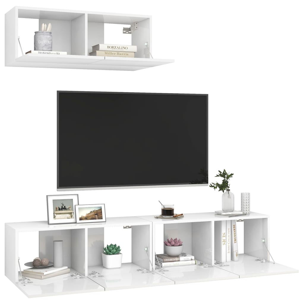 Ensemble de meubles de salon 3 PCS NEXUS BOIS SYNTHESISÉS BLANC