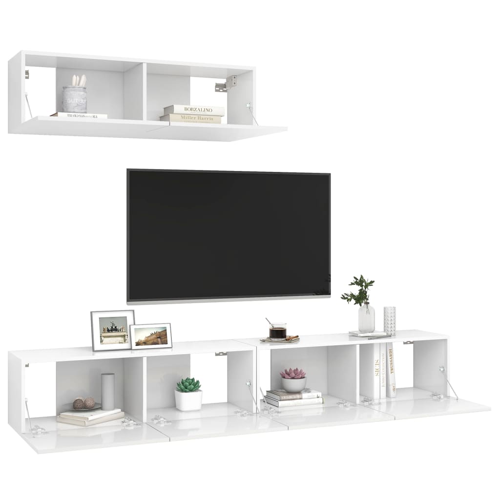 Ensemble de meubles de salon 3 PCS NEXUS BOIS SYNTHESISÉS BLANC