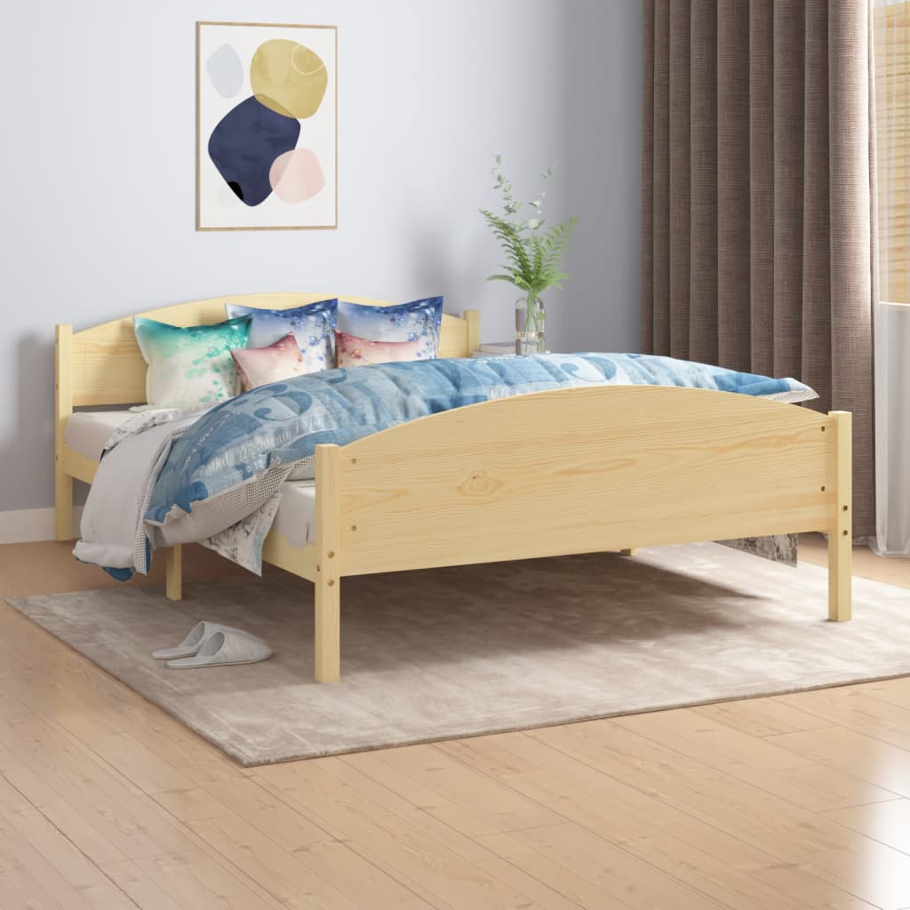 Vetonek Estructura de cama sin colchón madera maciza de pino 160x200 cm