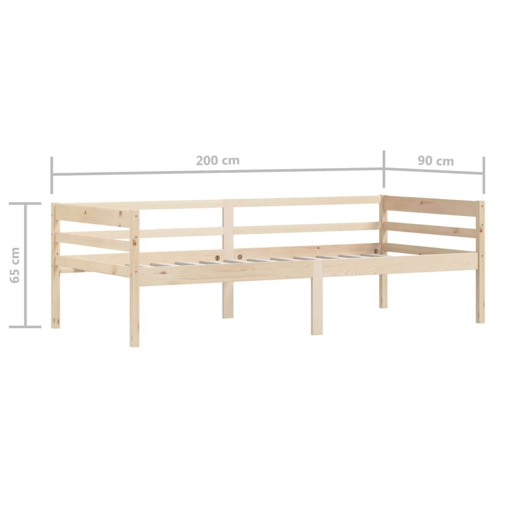 Estructura de cama sin colchón madera maciza de pino 90x200 cm vidaXL