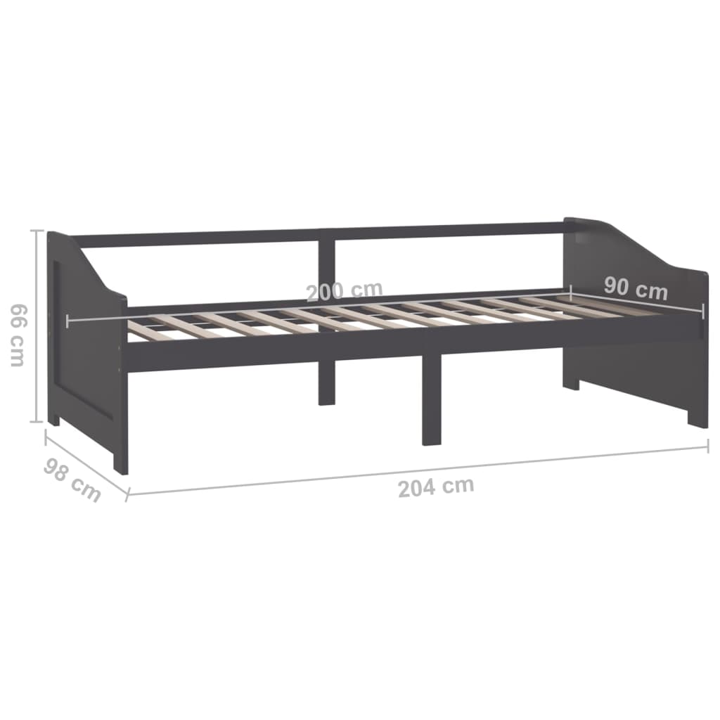 3 -seat -Bettsofa ohne dunkelgraue Matratze 90x200 cm