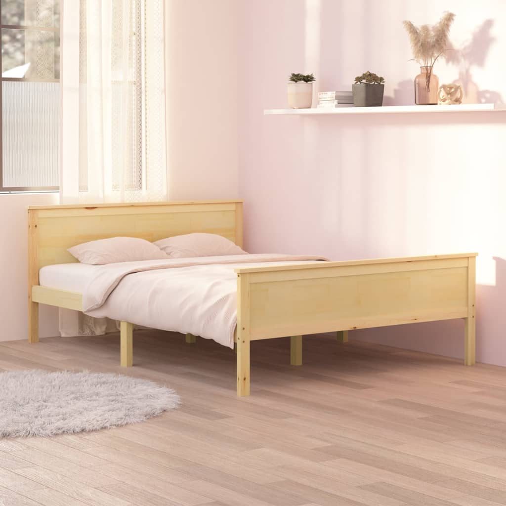 Vetonek Estructura de cama sin colchón madera de pino maciza 120x200 cm