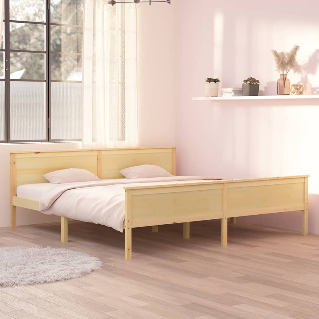 Vetonek Estructura de cama sin colchón madera maciza de pino 200x200 cm