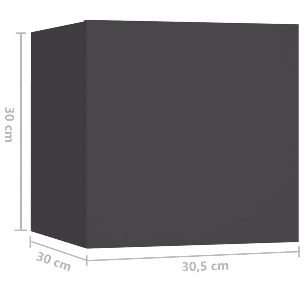 Tavoli notturni 2 unità sintetizzate in legno nexus grigio 30.5x30x30 cm