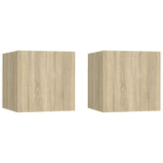 Tables de chevet 2 pcs en bois d'ingénierie chêne sonoma 30,5x30x30cm v9770 Vetonek