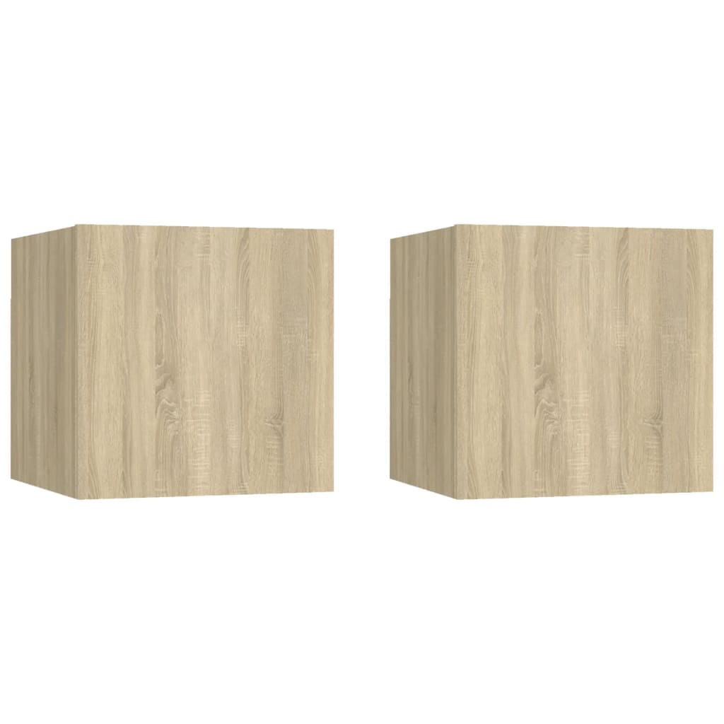 Tables de chevet 2 pcs en bois d'ingénierie chêne sonoma 30,5x30x30cm v9770 Vetonek
