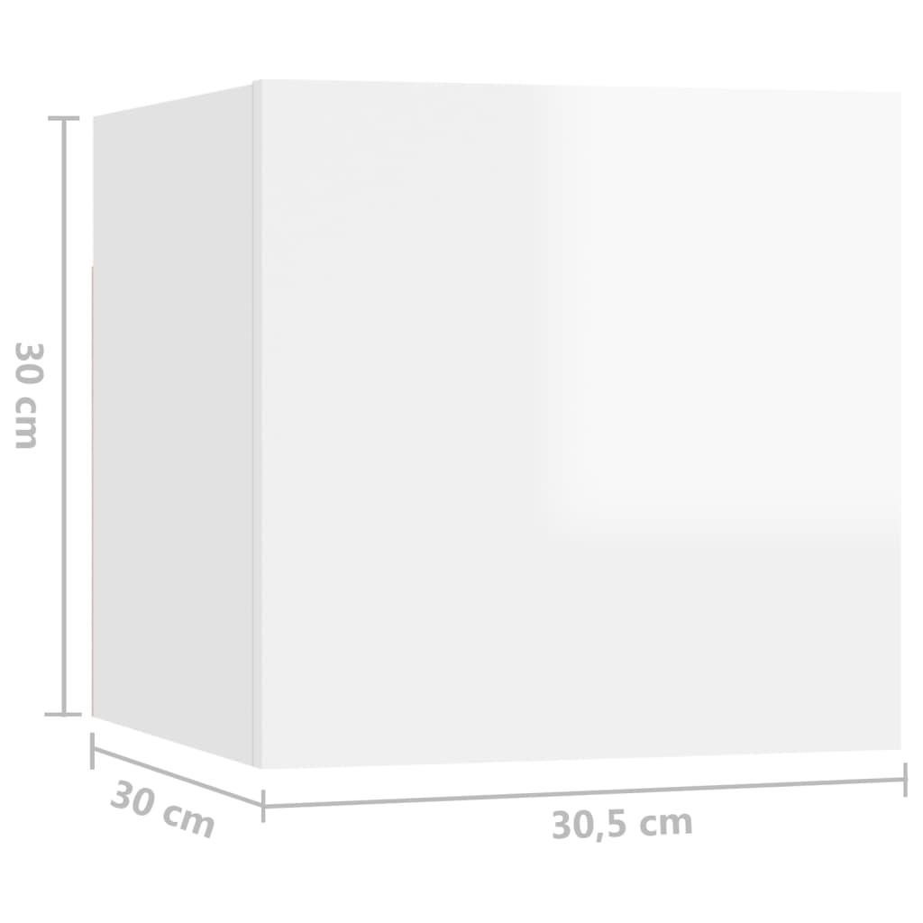 Mesa noturna de madeira de engenharia branca 30.5x30x30 cm