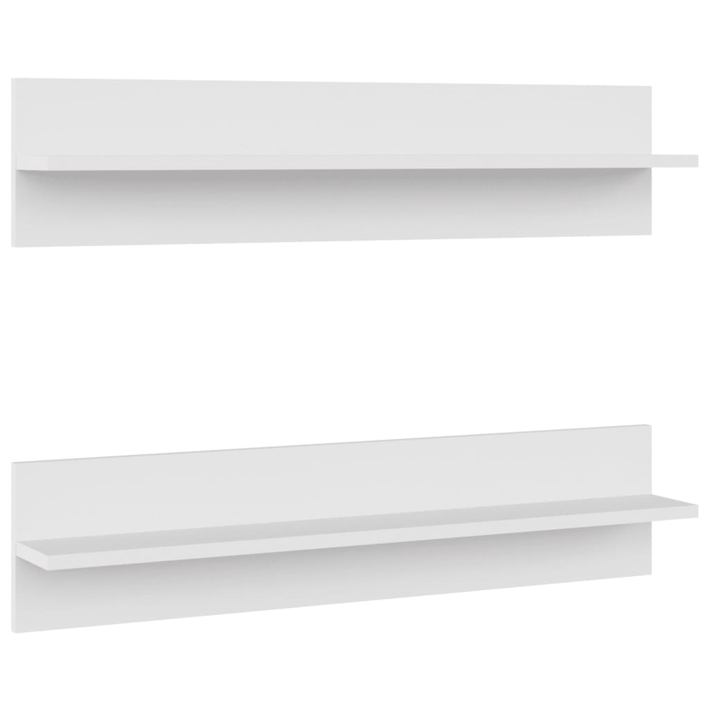 Etagère murale 2 pcs contreplaqué blanc 80x11,5x18cm V0301 Vetonek