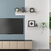 Etagère murale 2 pcs contreplaqué blanc 80x11,5x18cm V0301 Vetonek