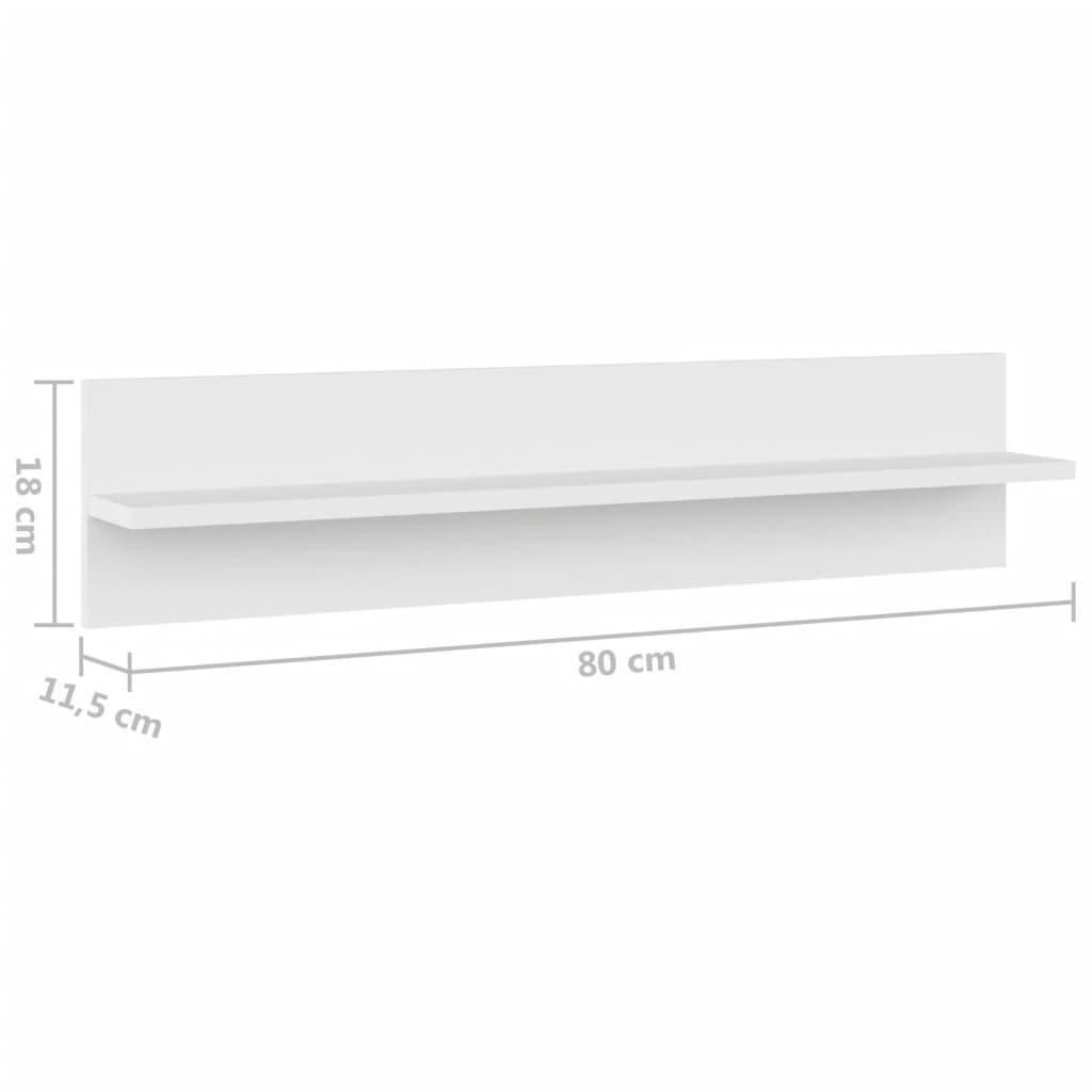 Etagère murale 2 pcs contreplaqué blanc 80x11,5x18cm V0301 Vetonek