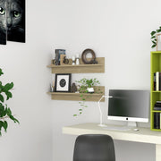 Prateleiras de parede 2 unidades de compensado de carvalho 80x11,5x18 cm V0363 Vetonek