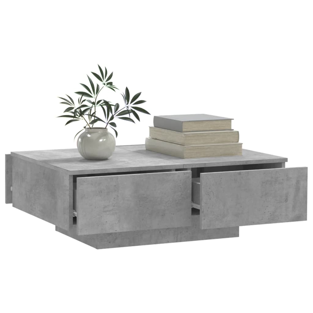 Mesa de centro madera de ingeniería gris hormigón 90x60x31 cm vidaXL