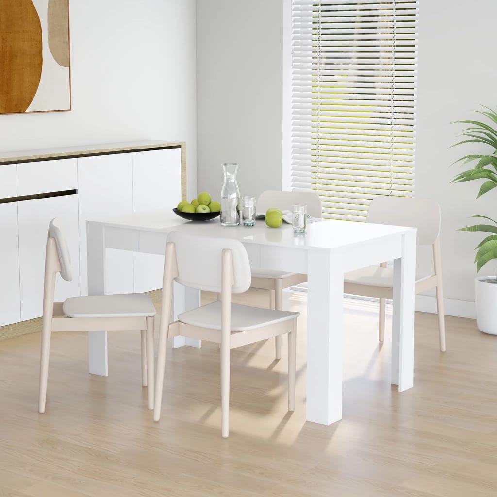 Vetonek Mesa de comedor de madera contrachapada blanco 140x74,5x76 cm