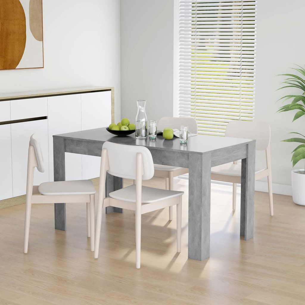 Vetonek Mesa de comedor contrachapada gris hormigón 140x74,5x76 cm