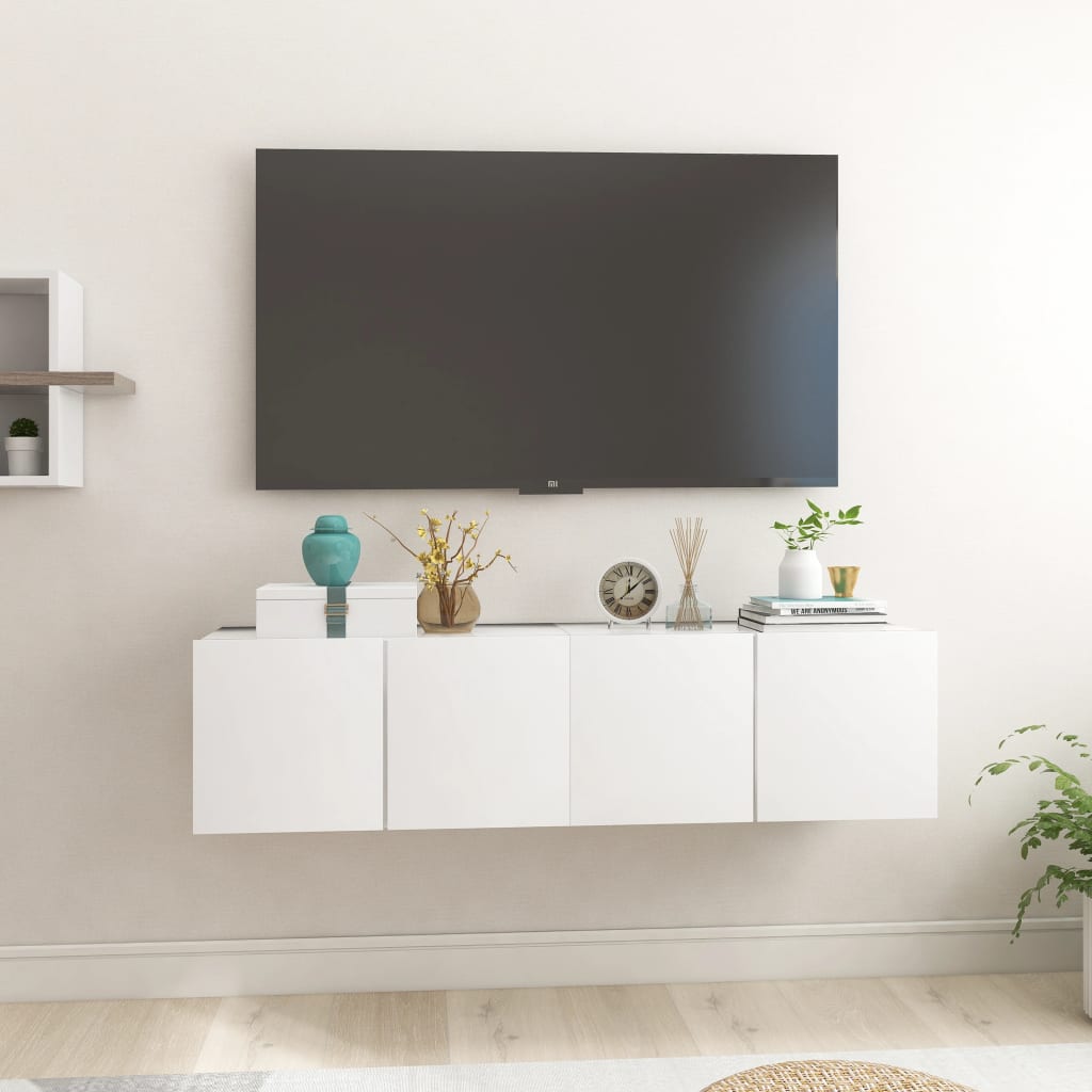 Vetonek Muebles colgantes de TV 2 unidades blanco 60x30x30 cm