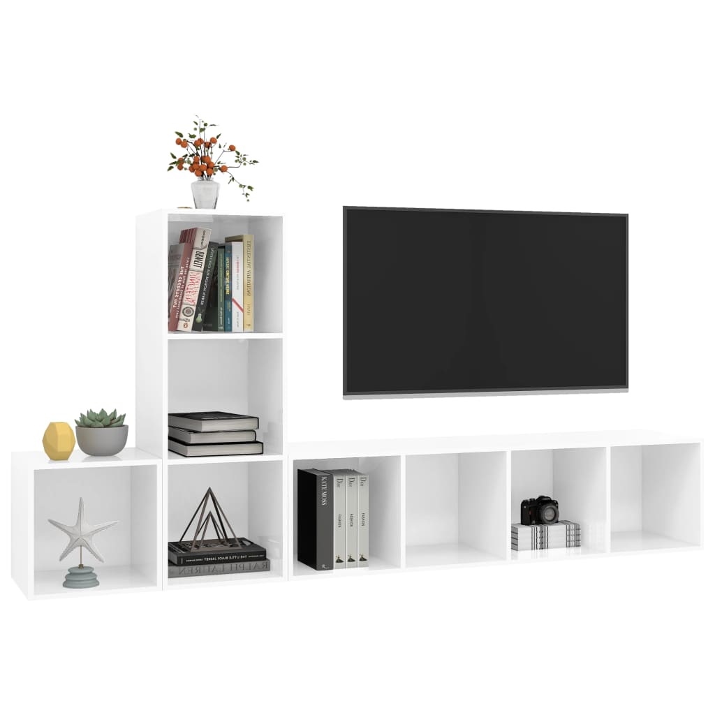 Ensemble de meubles de salon 3 PCS NEXUS BOIS SYNTHESISÉS BLANC