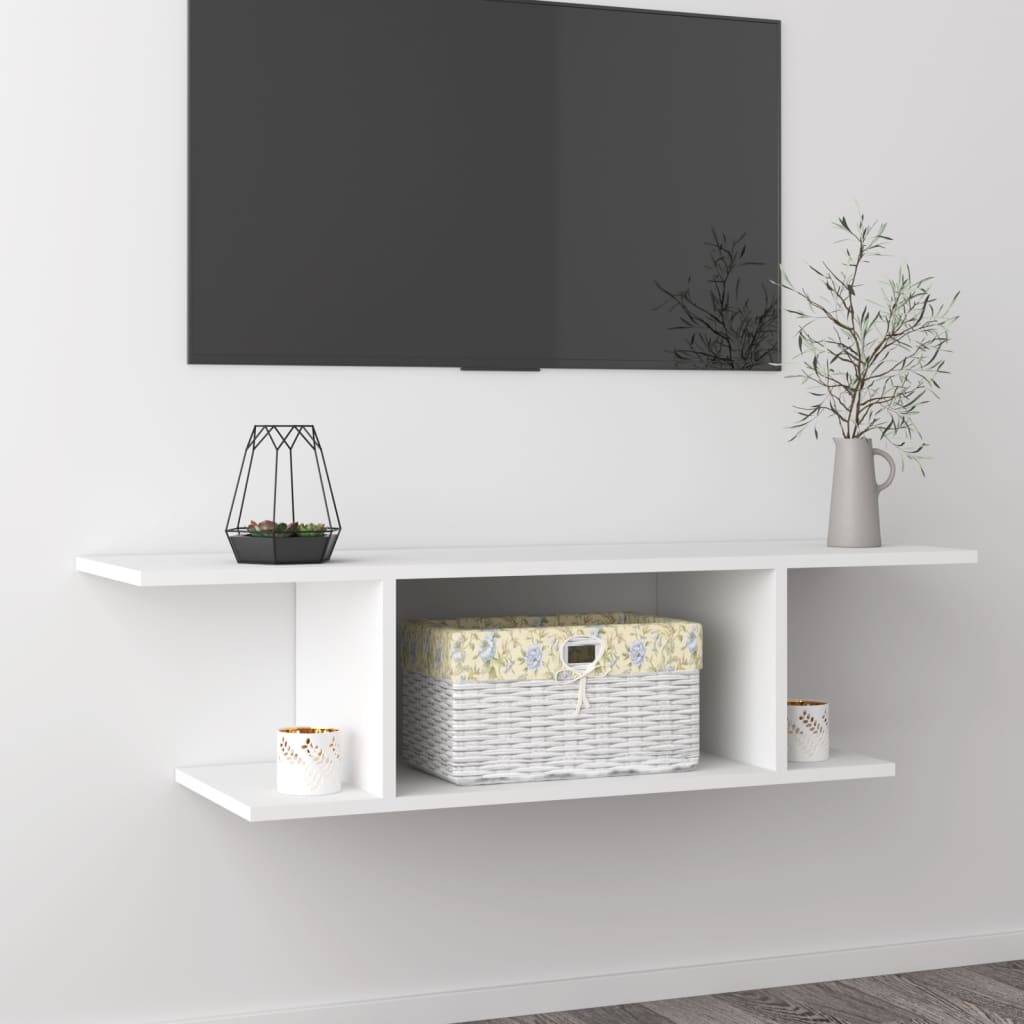 Vetonek Mueble de pared para TV blanco 103x30x26,5 cm