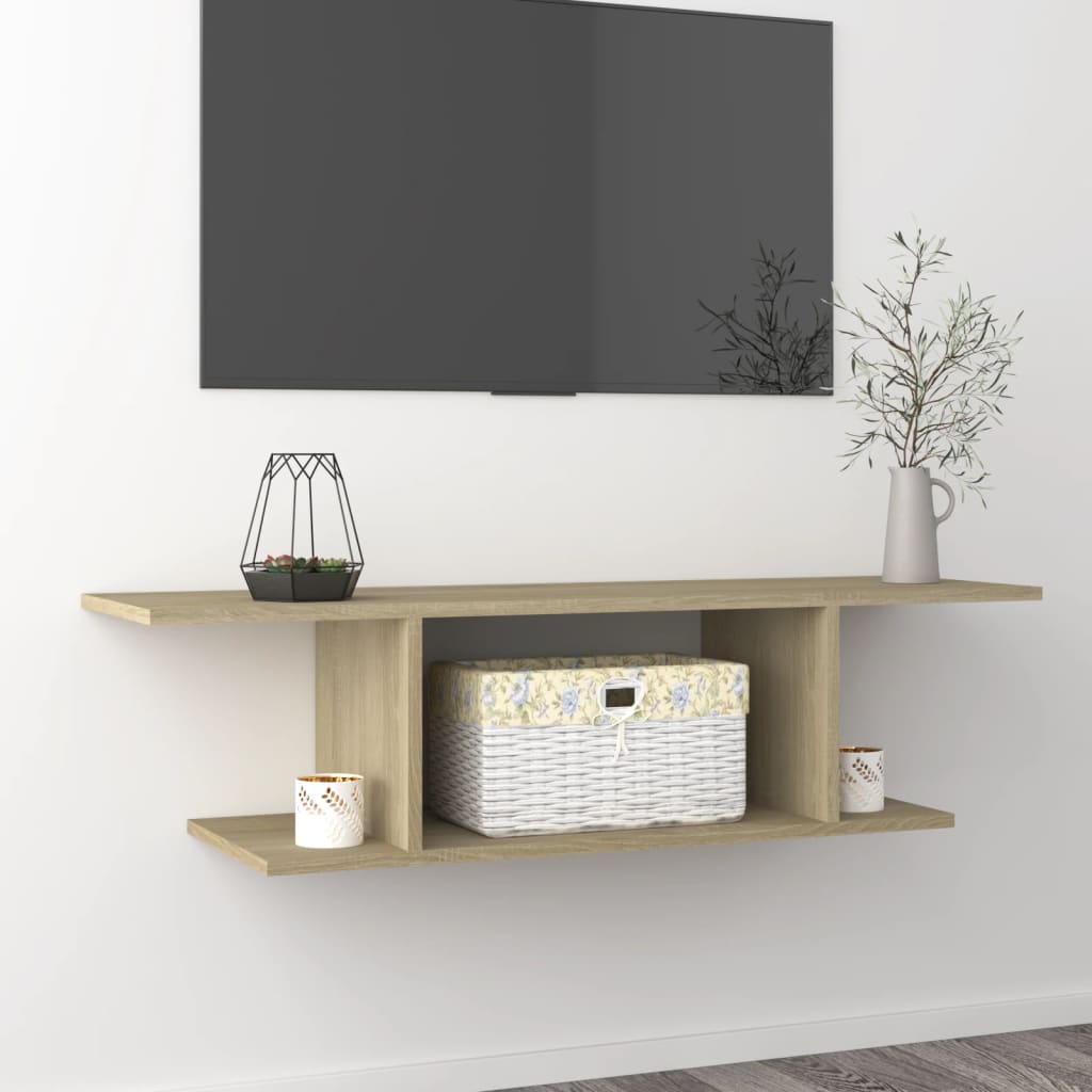 Vetonek Mueble de TV de pared roble Sonoma 103x30x26,5 cm