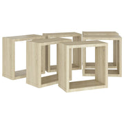 Etagères murales cube 6 unités Chêne Sonoma 30x15x30 cm V4278 Vetonek
