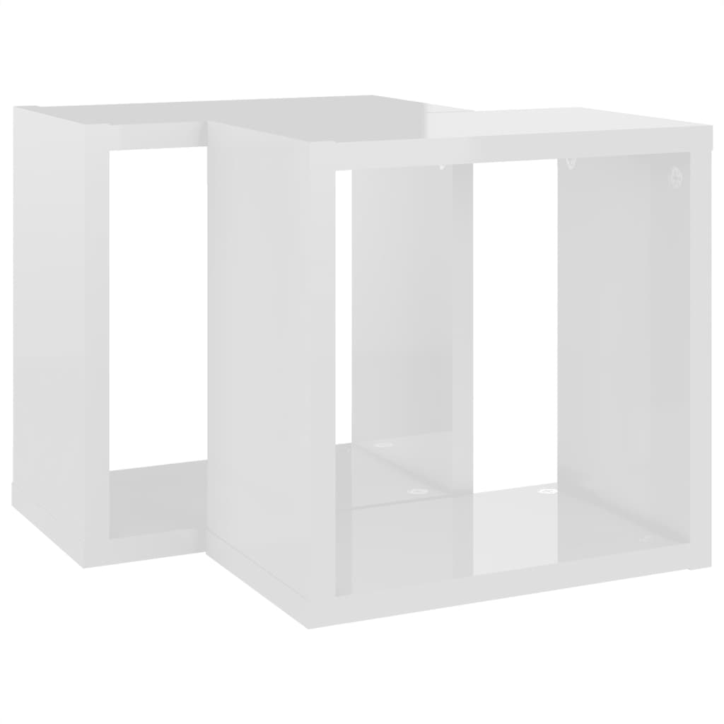 Estantes cubo de pared 2 unidades blanco brillo 26x15x26 cm vidaXL