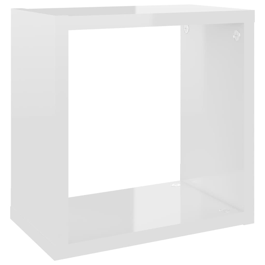 Estantes cubo de pared 2 unidades blanco brillo 26x15x26 cm vidaXL